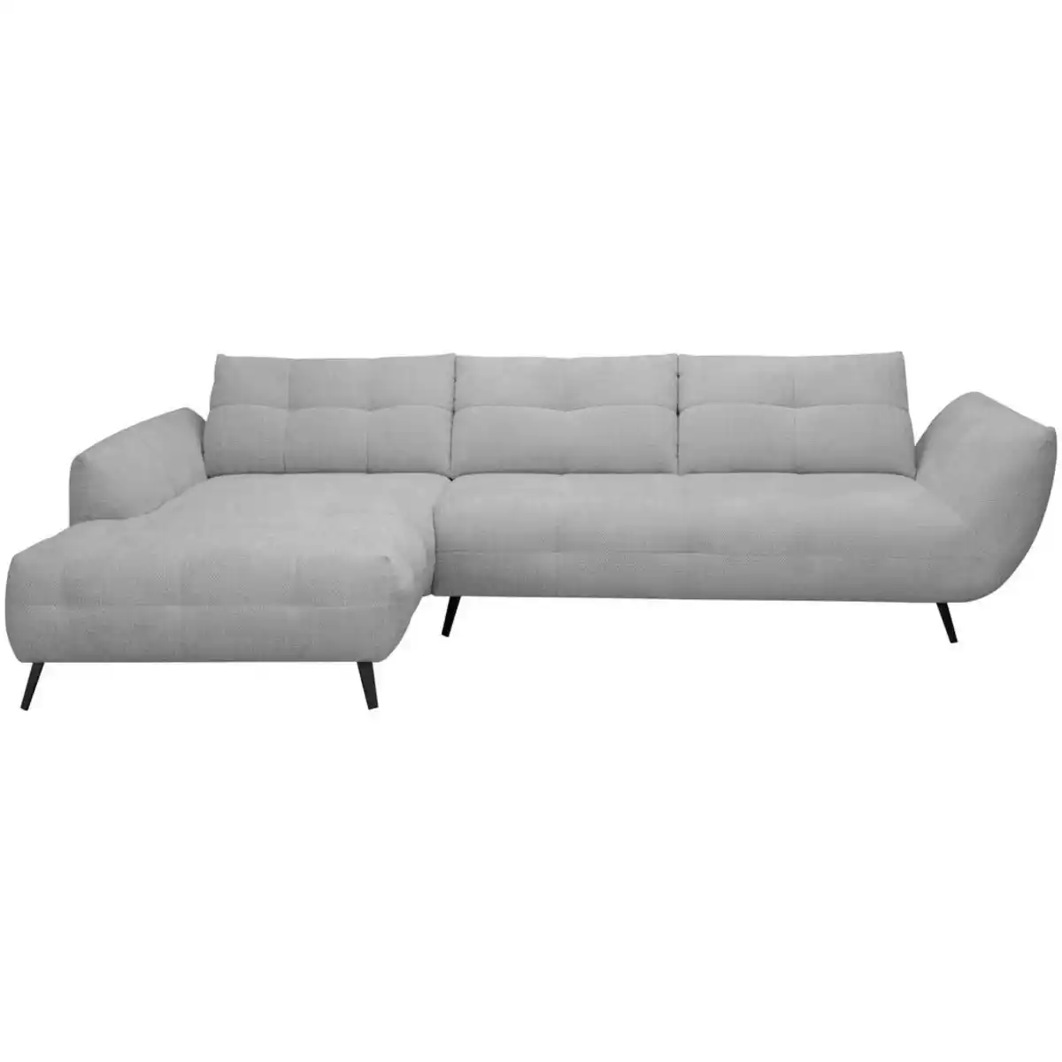 Bild 1 von Hom`in Ecksofa, Grau, Textil, 5-Sitzer, Füllung: Silikon, Ottomane links, L-Form, 313x215 cm, Fußauswahl, Stoffauswahl, planbar, seitenverkehrt erhältlich, Hocker Rücken echt, Wohnzimmer, Sofas &
