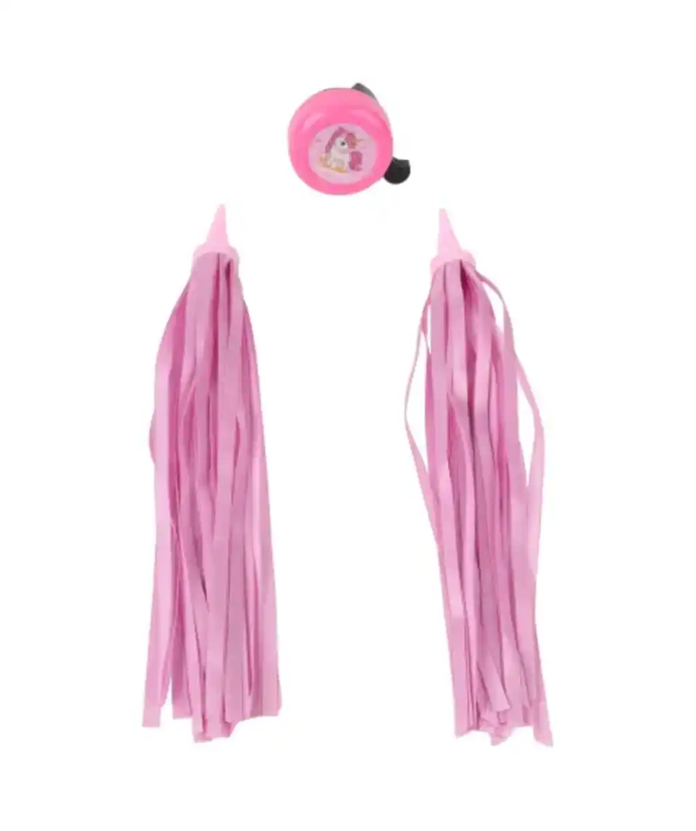 Bild 1 von Fahrradklingel + Lenkerfransen, rosa