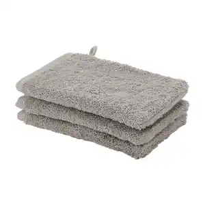 Aquanova Waschhandschuhset London, Greige, Textil, 3-teilig, Uni, 16x22 cm, saugfähig, Aufhängeschlaufe, strapazierfähig, angenehm weich, hochwertige Qualität, Bordüre, schadstoffgeprüft, Badte