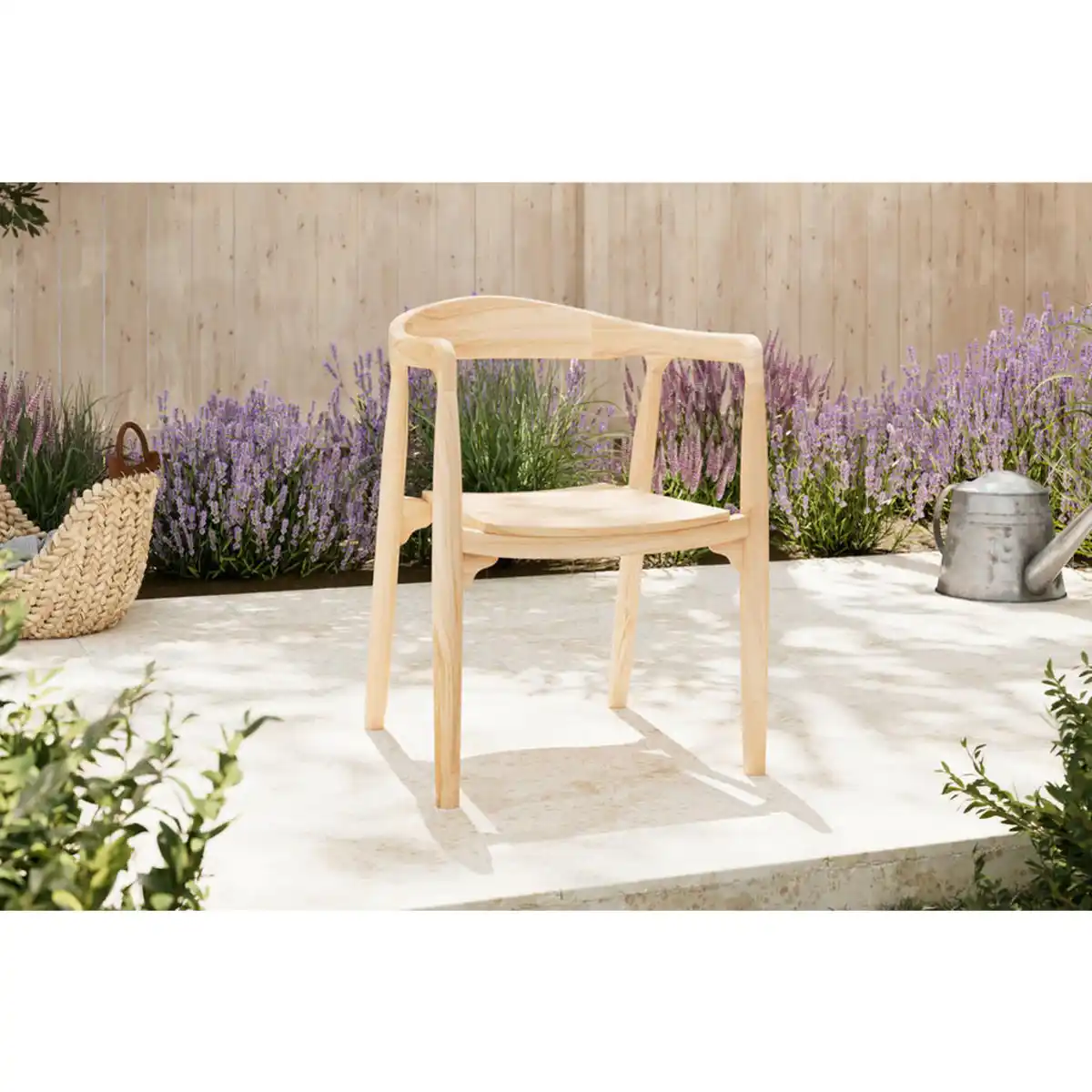 Bild 1 von Ambia Garden Gartenstuhl, Teak, Holz, Teakholz, massiv, rund, 57x79x58 cm, wetterfest, Gartenmöbel, Gartenstühle, Gartenstühle