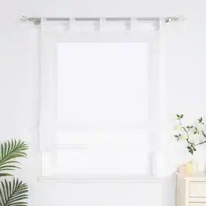 Raffrollo Rollo, Weiß Hochglanz, Textil, Uni, 140x140 cm, Länge universell einstellbar, Wohntextilien, Rollos & Jalousien, Rollos, Raffrollos