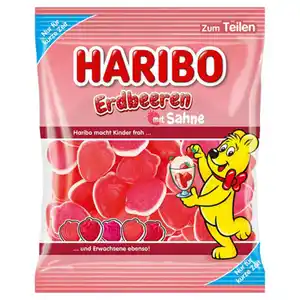 Haribo Erdbeerzeit 175 g, Erdbeeren + Sahne
