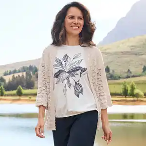 Damen-Strickcardigan im Ajour-Design