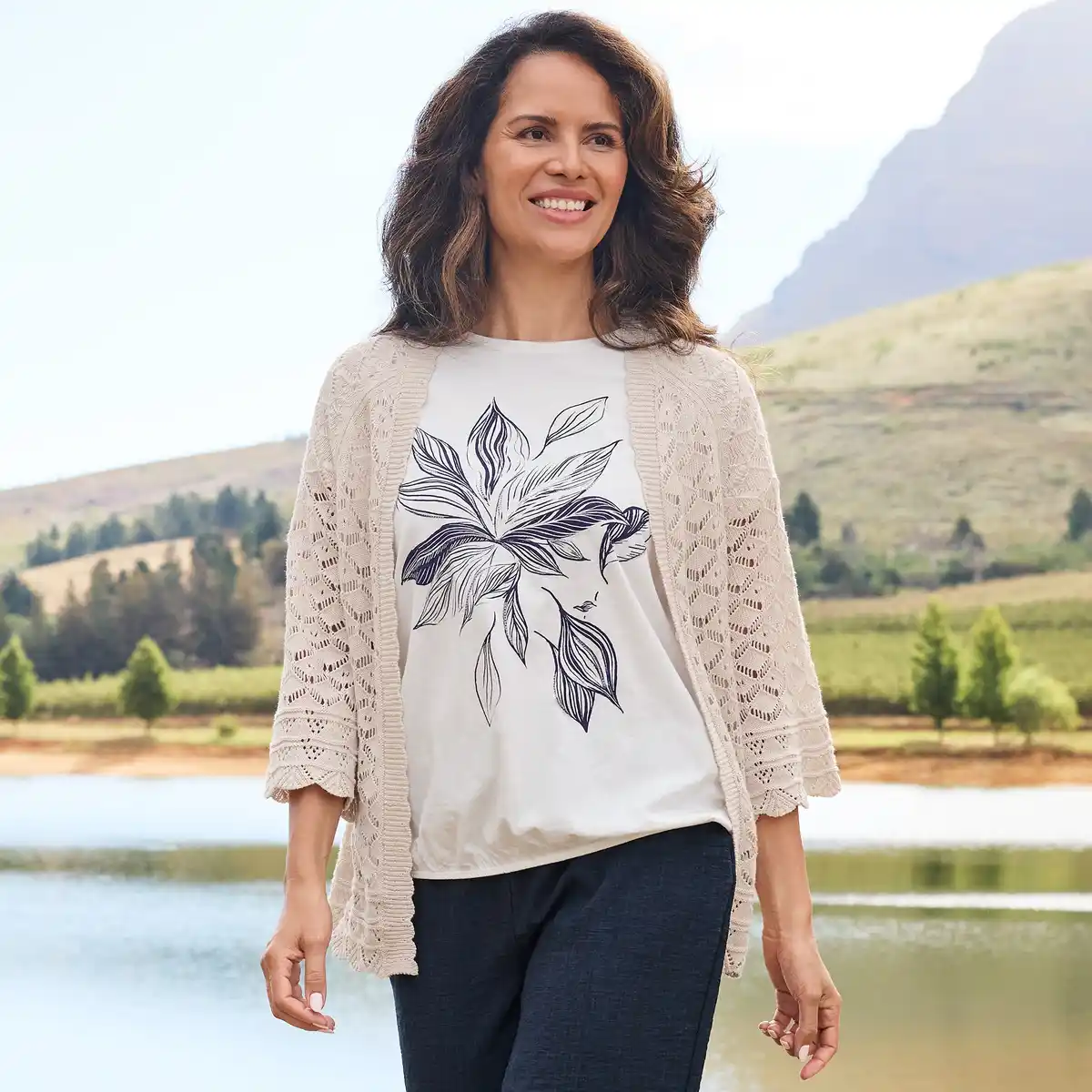 Bild 1 von Damen-Strickcardigan im Ajour-Design