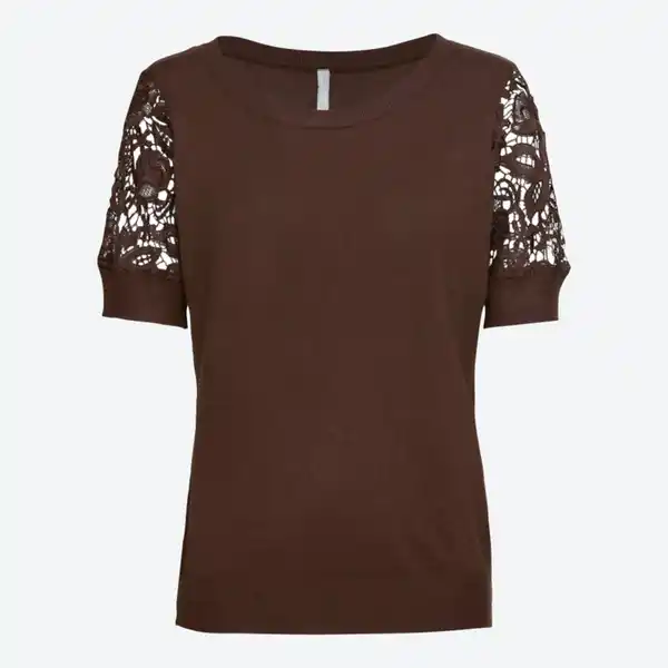 Bild 2 von Damen-Pullover mit Spitzenärmeln