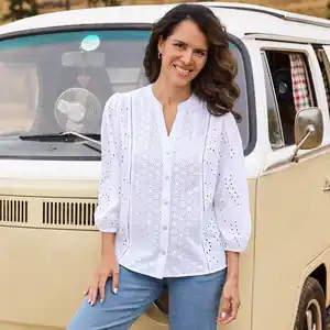 Damen-Bluse mit Stickerei