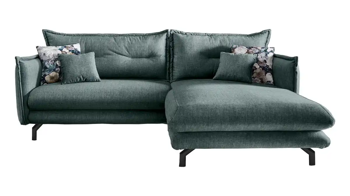 Bild 1 von Ecksofa blau 255 x 180 cm - verstellbare Armlehnen - LAVA