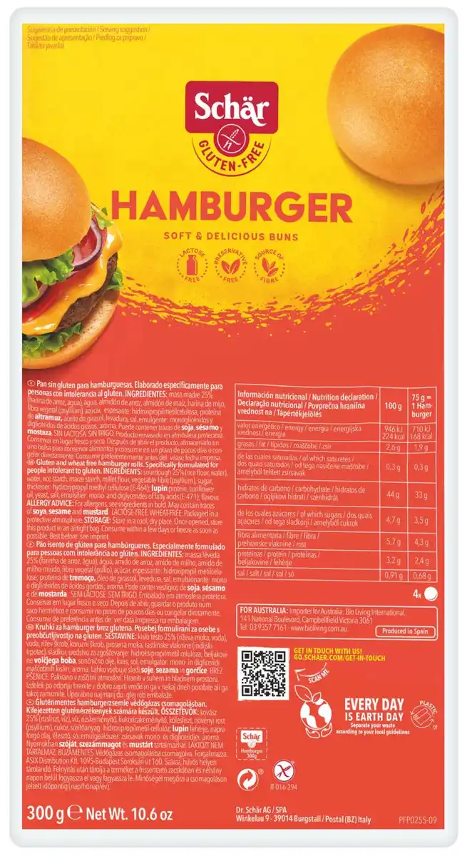 Bild 1 von SCHÄR Hamburger-Brötchen glutenfrei, 4 St. = 300-g-Packg.