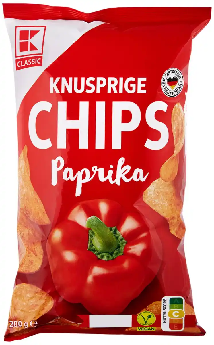 Bild 1 von K-CLASSIC Chips Paprika oder BBQ, 200-g-Beutel