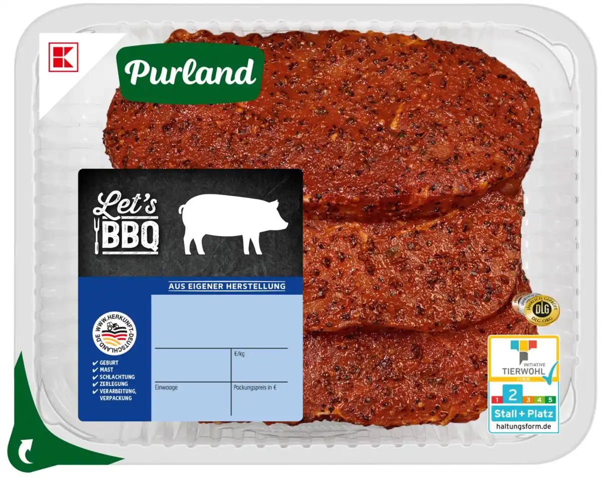 Bild 1 von K-PURLAND Schweinesteaks, kg