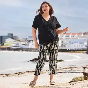Damen-Hose mit Allover-Print, große Größen