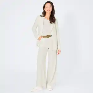 Damen-Hose aus Vikose-Leinen-Mix