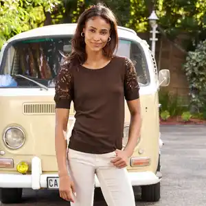 Damen-Pullover mit Spitzenärmeln