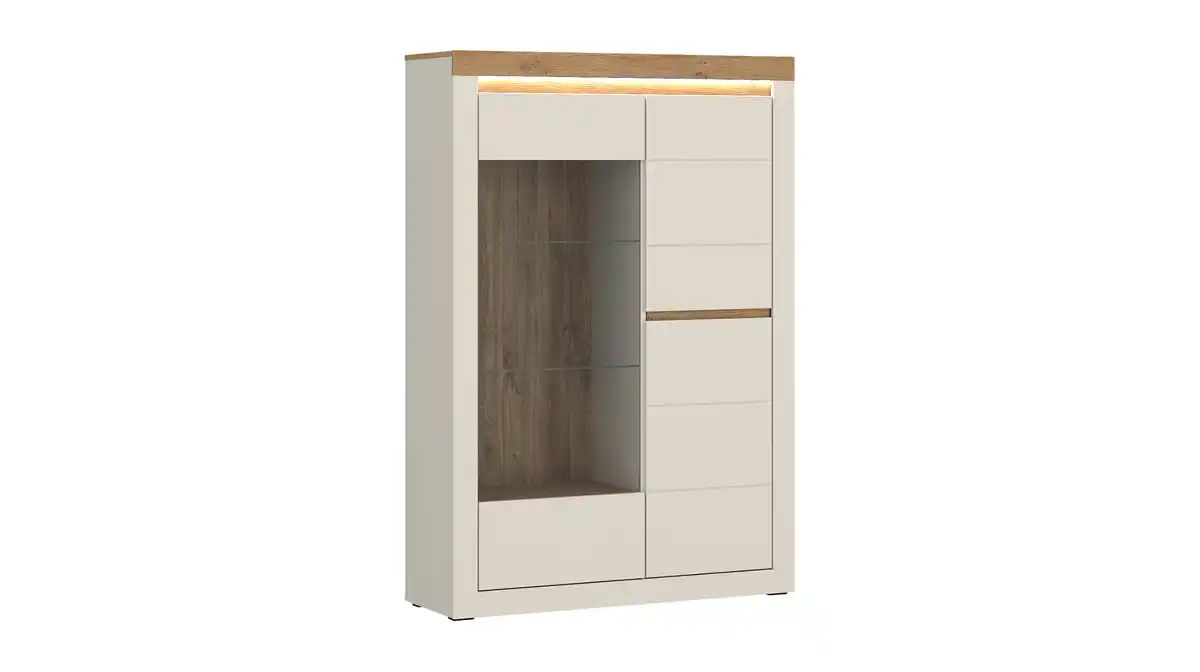 Bild 1 von Vitrine mit Beleuchtung Eiche beige - Breite 104 cm - NAXXAR