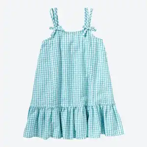 Kinder-Mädchen-Kleid in Seersucker-Optik