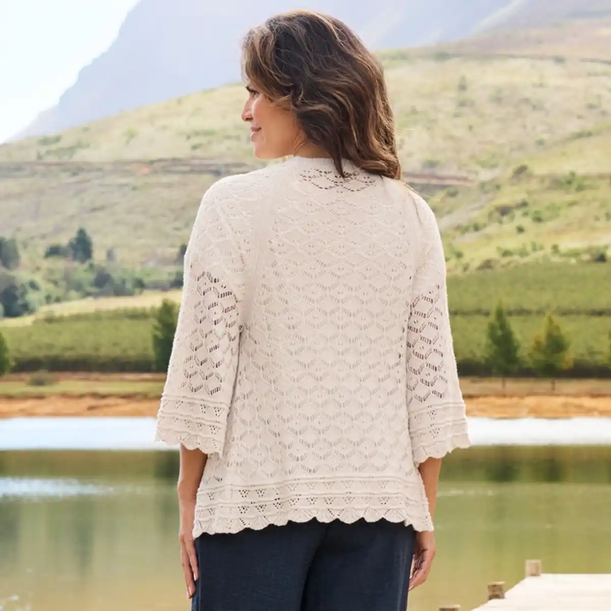 Bild 4 von Damen-Strickcardigan im Ajour-Design
