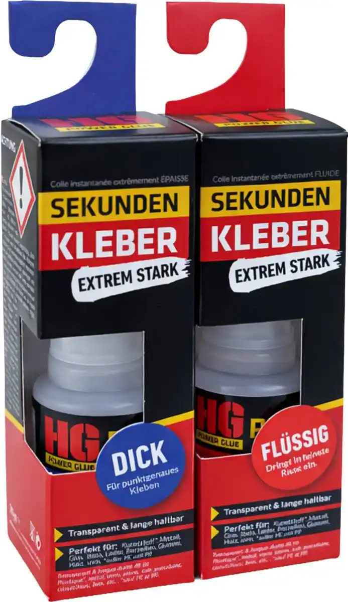 Bild 1 von HG POWER GLUE Sekundenkleber-Set »dick & dünn«, 2 x 20-g-Packg.