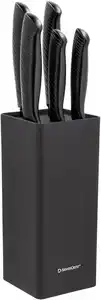SILVERCREST® Edelstahl-Messerset mit Messerblock schwarz, 6-teilig