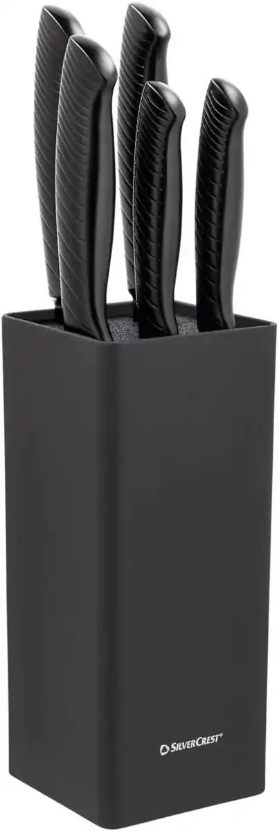 Bild 1 von SILVERCREST® Edelstahl-Messerset mit Messerblock schwarz, 6-teilig