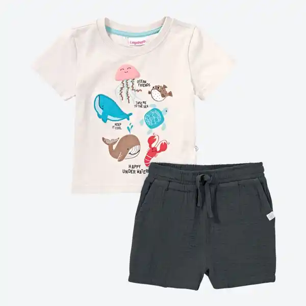Bild 2 von Baby-Jungen-Set mit Musselin-Shorts, 2-teilig