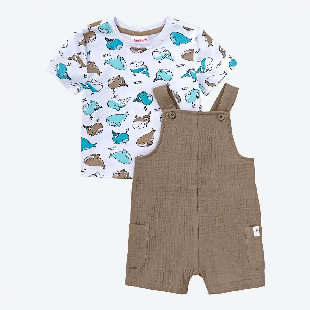Bild 3 von Baby-Jungen-Strampler-Set mit Musselin-Latzhose, 2-teilig