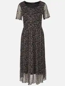 Damen Kleid mit Alloverprint Schwarz