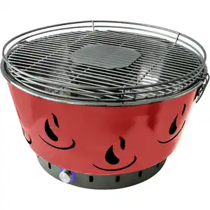Holzkohle-Tischgrill mit Aktivbelüftung Ø 42 cm, rot