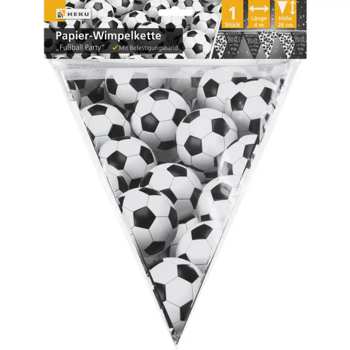 Bild 1 von Papier-Wimpelkette "Fußball-Party" 4 m
