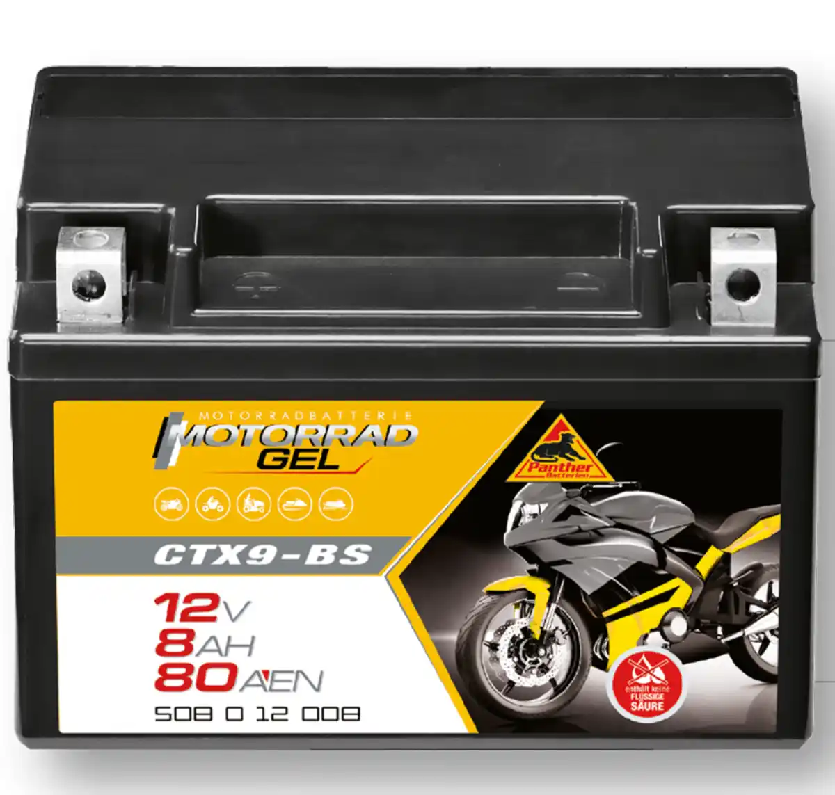 Bild 1 von Panther Motorrad-Gel-Batterie »14Ah CB14LA-2«