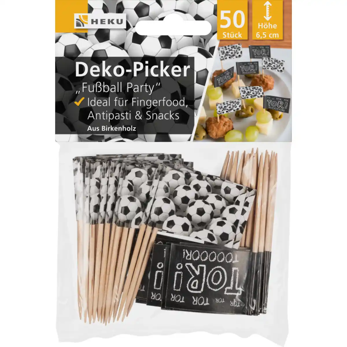 Bild 1 von Deko-Picker-Fähnchen "Fußball-Party", 50 Stück