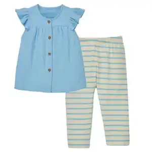 LILY & DAN Baby Musselin Set, Babyblau, 62/68