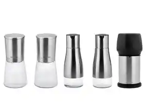 SILVERCREST® Salz- und Pfeffermühlen-Set / Essig- und Ölspender-Set / Reibe,  145 ml