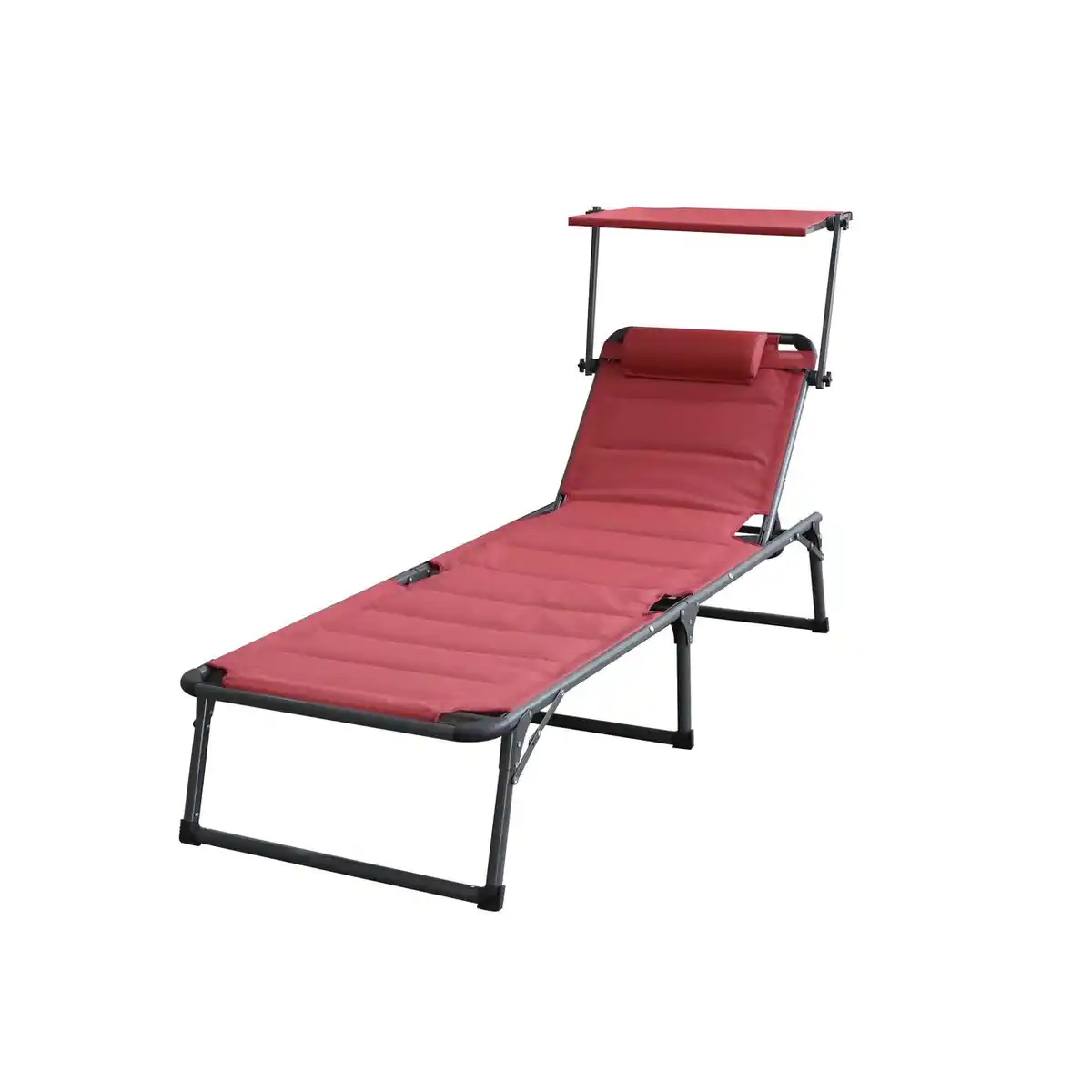 Bild 1 von Komfort-Sonnenliege inkl. Kissen gepolstert aus Aluminium, ca. 193 x 67 x 32 cm - Rot