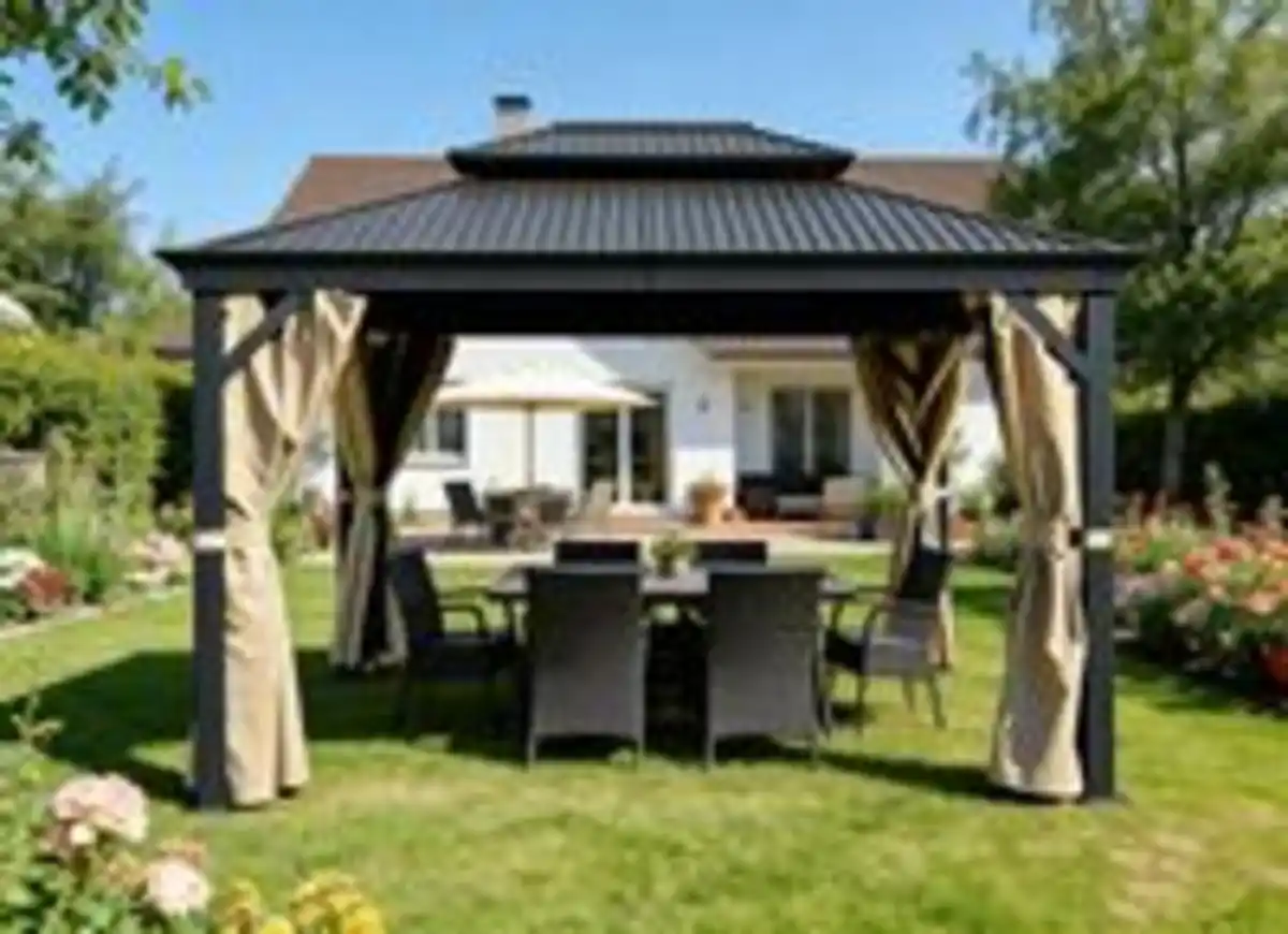 Bild 2 von Pavillon "Sofia" aus Aluminium & Stahl ca. 365 x 300 x 282 cm - Schwarz