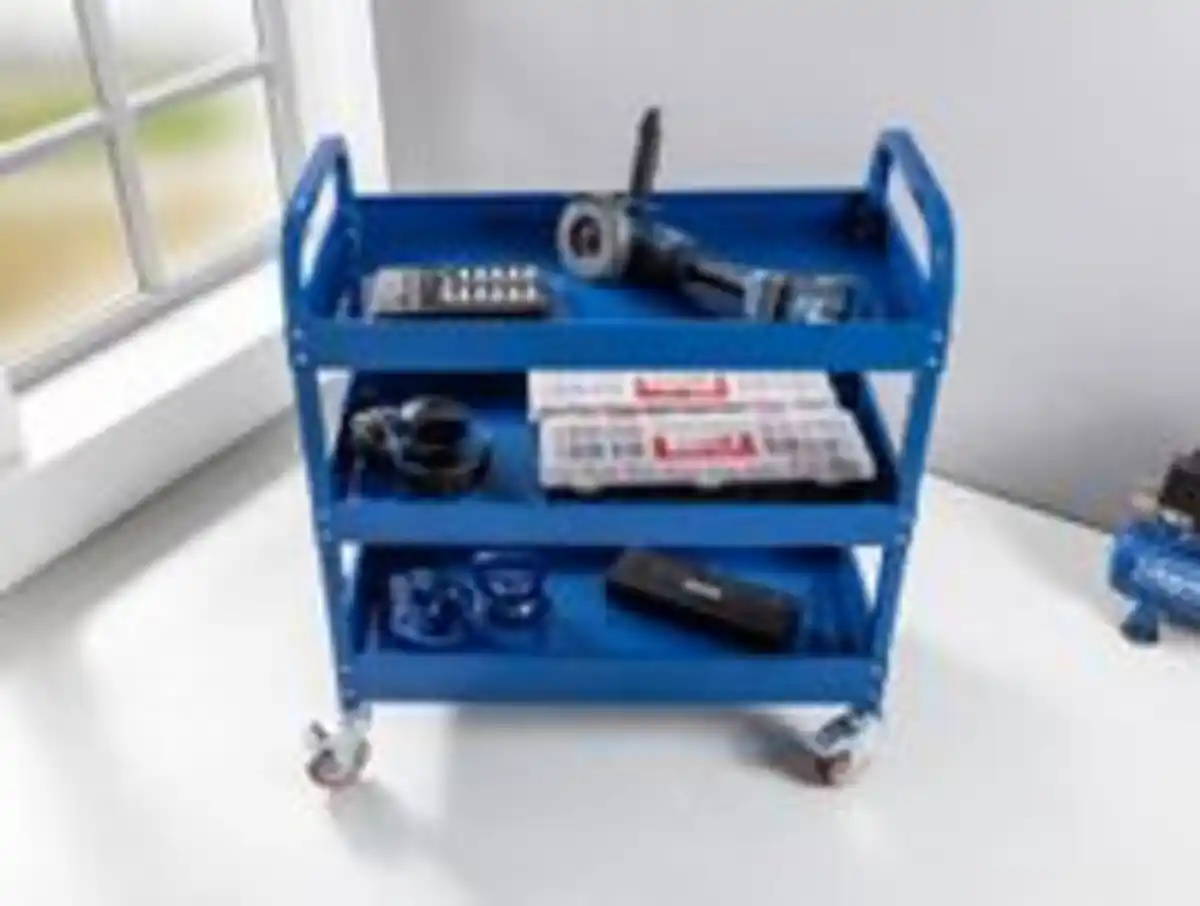 Bild 4 von Werkzeugrollwagen mit 3 Ablagen 80x 41x 78 cm blau