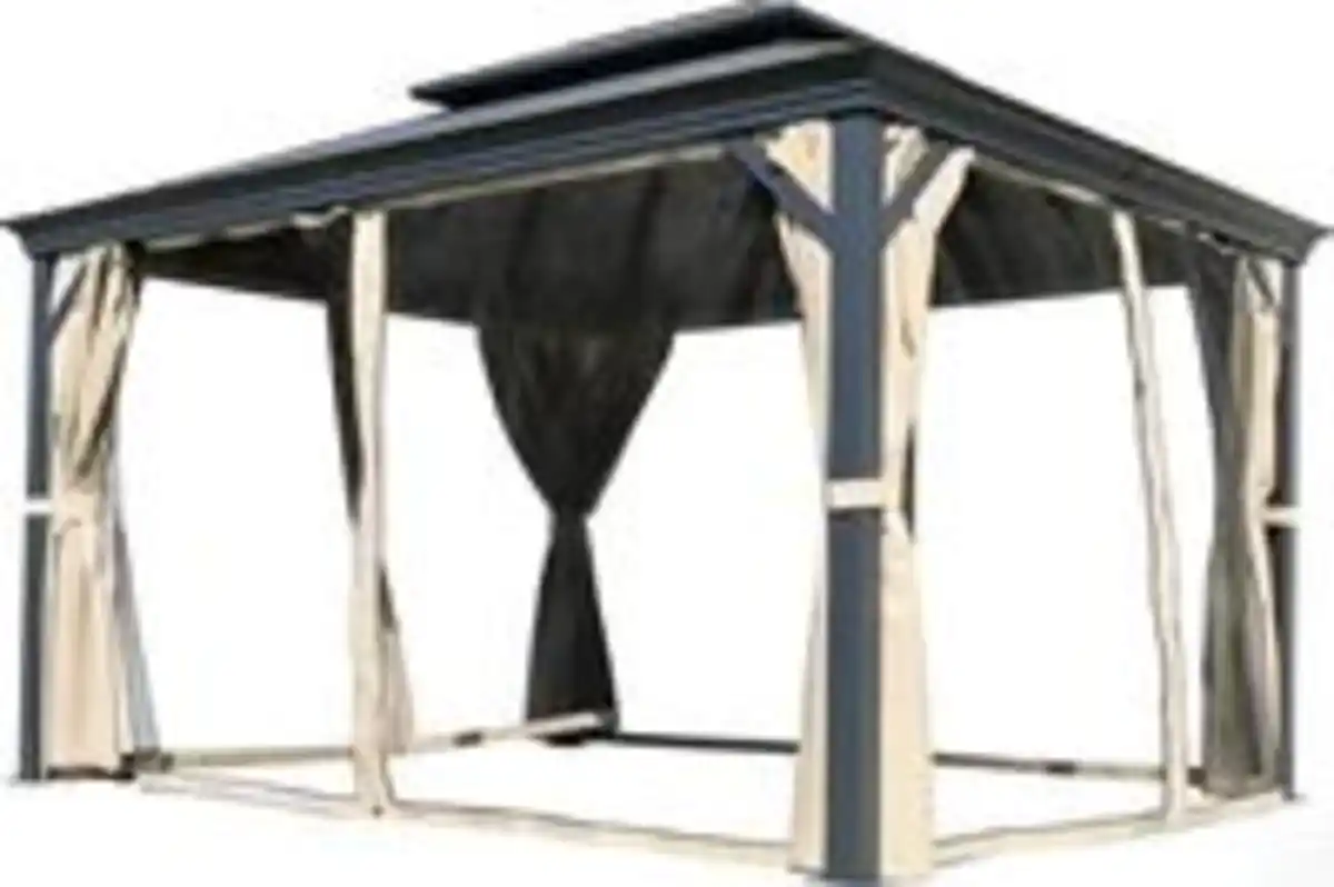 Bild 3 von Pavillon "Sofia" aus Aluminium & Stahl ca. 365 x 300 x 282 cm - Schwarz