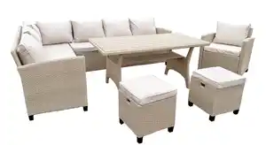19tlg. Ecklounge Dining-Lounge "Prato" - Beige
