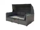 Bild 1 von Lounge Set "Nola" mit Sonnendach inkl. Kissen und Beistelltisch, ca. 209 x 72 x 72 cm - Anthrazit