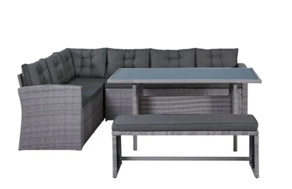 Bild 4 von 14 tlg. Elegantes Ecksofa Set ca. 177 x 235 x 74 cm - Grau