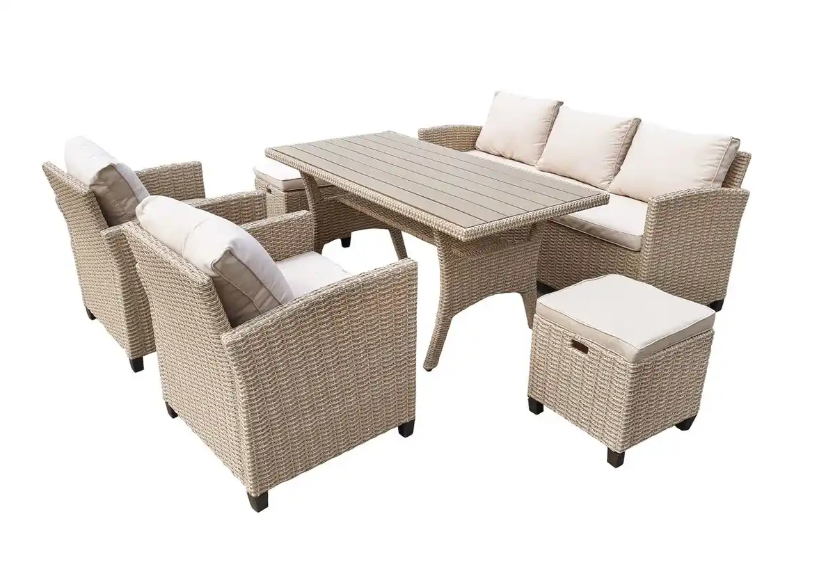 Bild 1 von 15tlg. Ecklounge Dining-Lounge "Prato II" beige