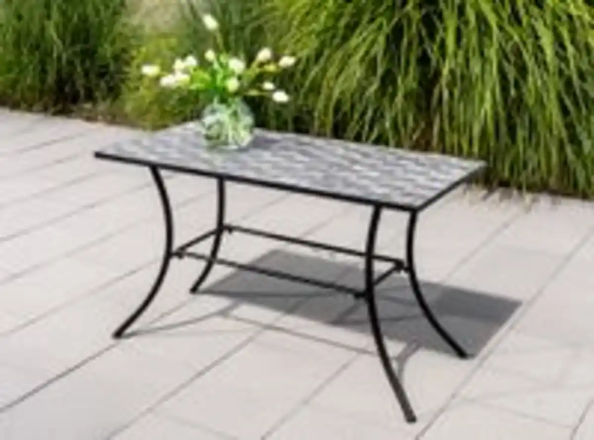 Bild 2 von Gartentisch Mosaik GISMO, ca. 120 x 60 x 75 cm - Schwarz