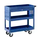 Bild 1 von Werkzeugrollwagen mit 3 Ablagen & verschließbarer Schublade 70x 35x 66 cm blau