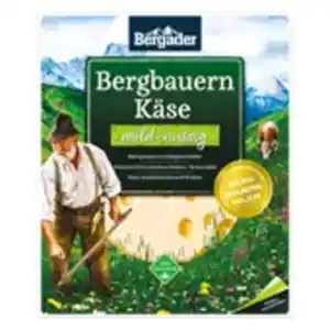 Bergader Bergbauernkäse oder Bergsteigerkäse in Scheiben