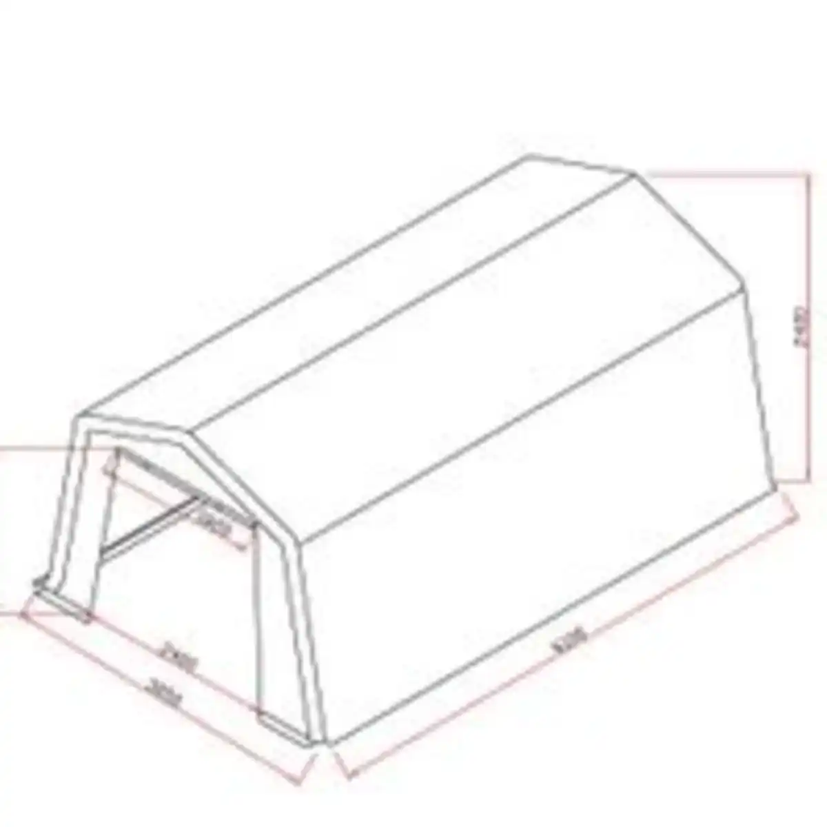 Bild 3 von Folien Autogarage Zeltgarage ca. 305 x 610 x 240 cm - Grau