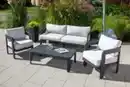 Bild 2 von 12 tlg. Gartenlounge mit Tisch 2 Sessel & 3-Sitzer Bank aus Aluminium RIAD M - Anthrazit
