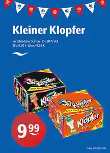 Kleiner Klopfer verschiedene Sorten15 - 20 % Vol.