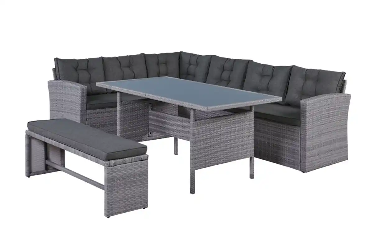 Bild 1 von 14 tlg. Elegantes Ecksofa Set ca. 177 x 235 x 74 cm - Grau