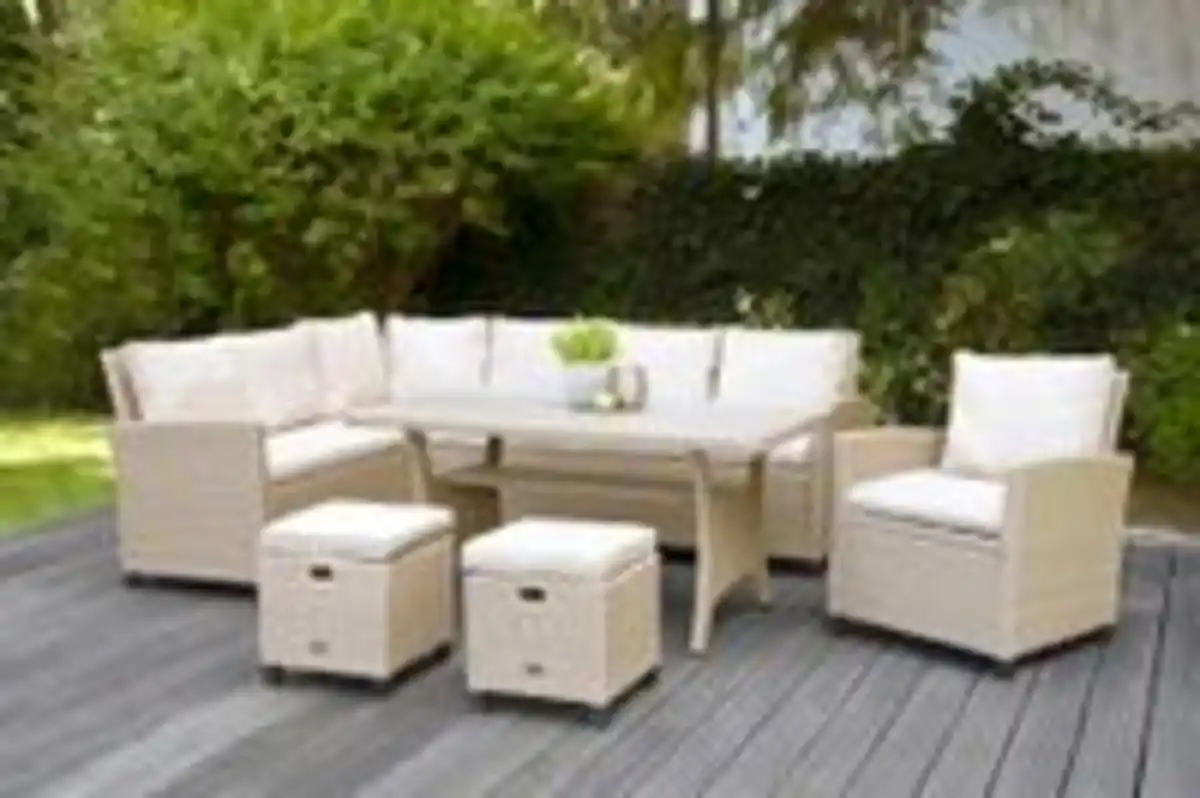 Bild 2 von 19tlg. Ecklounge Dining-Lounge "Prato" - Beige