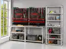 Bild 1 von Schwerlastregal 2er Set mit 2 Lochplatten Sets, je Ablage 175kg belastbar, 180 x 180 x 40 cm