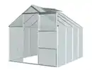 Bild 1 von Aluminium Gewächshaus mit Dachfenster "Boston", ca. 250 x 190 x 193 cm - Silber